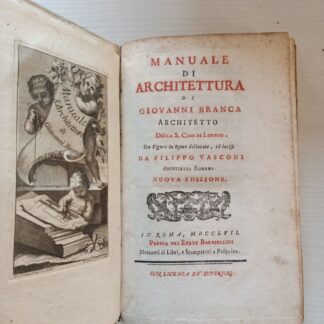 Manuale di architettura di GIOVANNI BRANCA - 1757