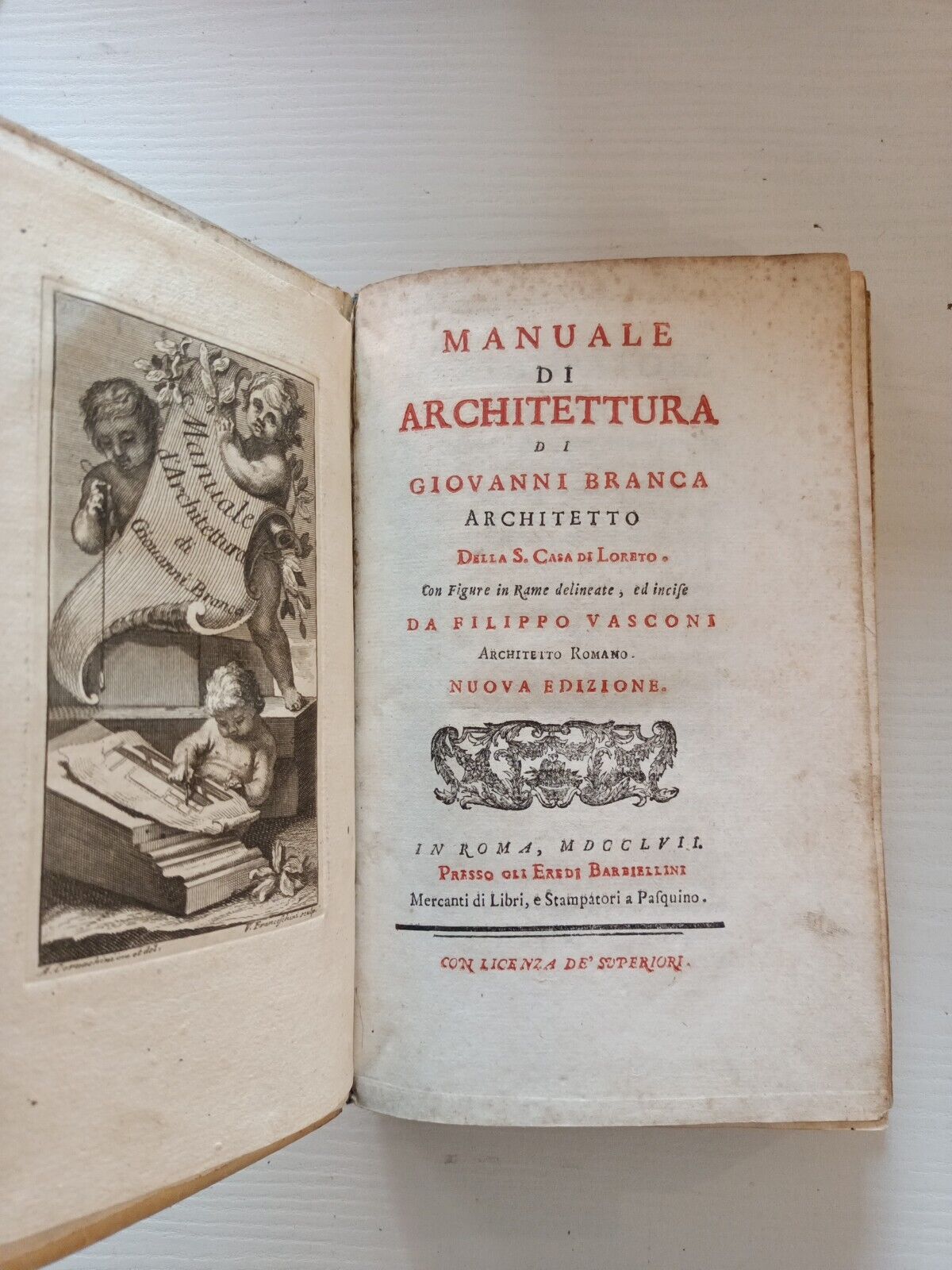 Manuale di architettura di GIOVANNI BRANCA - 1757