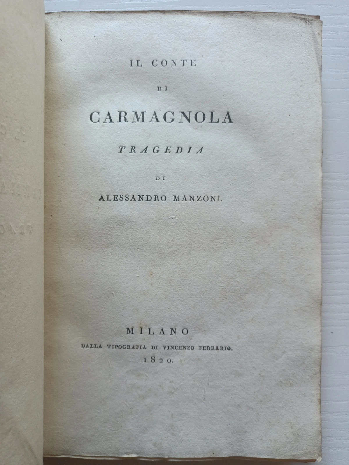 Alessandro Manzoni IL CONTE DI CARMAGNOLA
